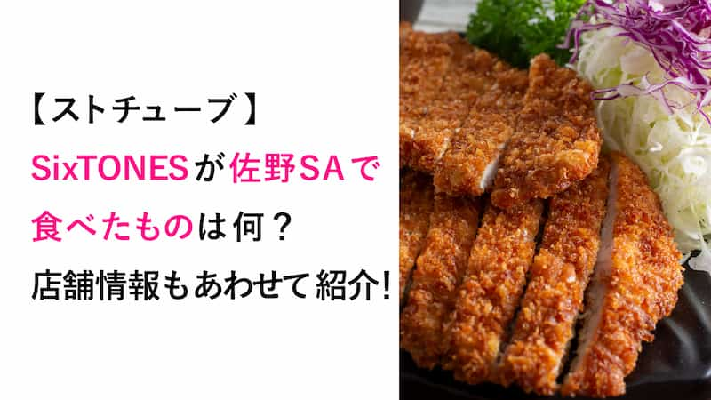 【ストチューブ】SixTONESが佐野SAで食べたものは何？店舗情報もあわせて紹介！